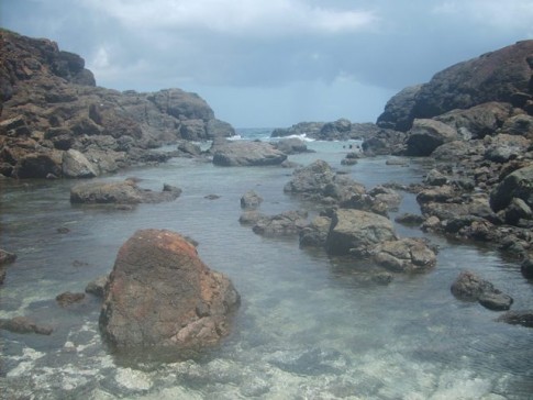 The Baths in Culebrita- the warm water feels great-